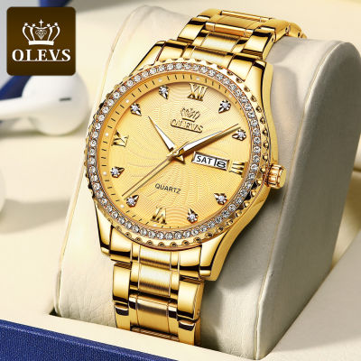 สินค้าใหม่! นาฬิกาสุภาพสตรียอดนิยม OLEVS ลดราคาแบรนด์2023นาฬิกา Rolex กันน้ำหรูหราเพชรสำหรับผู้หญิง