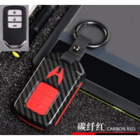 KLNU Honda Accord Civic แฟชั่น ABS + ซิลิกาเจลคาร์บอนไฟเบอร์รถ Remote Key Case Fob Key ผู้ถือสมาร์ท Key Shell Keychian สำหรับ City HRV BRV JAZZ CRV ACCORD CIVIC 2016 2017 Pilot