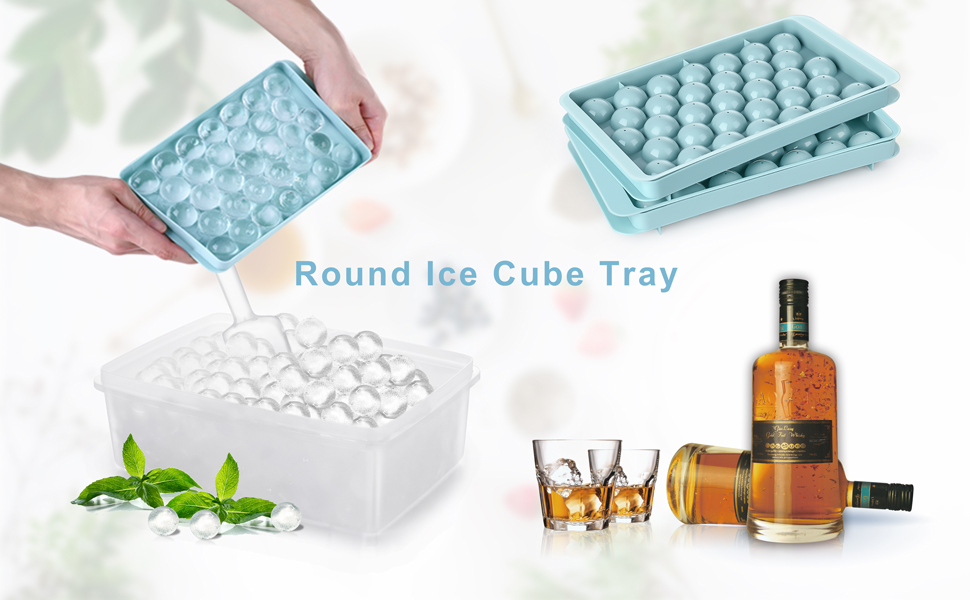 Suitable for Whiskey and Cocktails TMORU Ice Cube Trays Set of 2 Spherical Ice Cube Mould with Lid Kids Ice Cube Lollipop Reusable White 