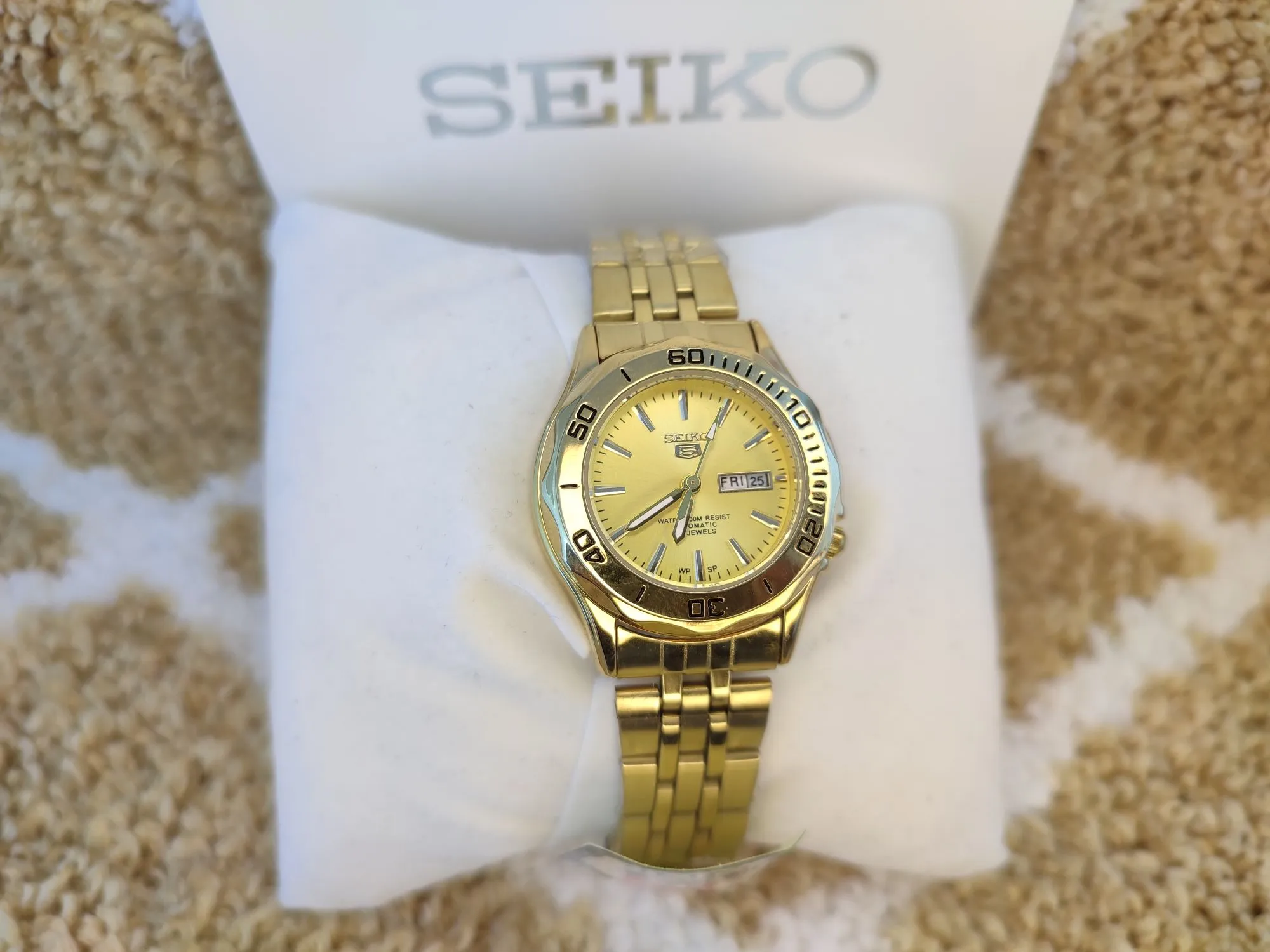 SALE Seiko 5 for WOMEN OEM automatic hand Japan movement Gold WITH DAY N  DATEWITH FREE SEIKO BOX | Lazada PH