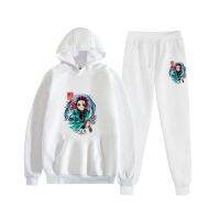 [มีในสต็อก] Demon Slayer Cartoon Men S Women S Hoodie Sweater Jogger Pants Set Autumn And Winter Fashion And Leisure TrackSuits