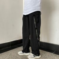 High Version summer design sense side zipper straight FOG style trousers mens light trousers