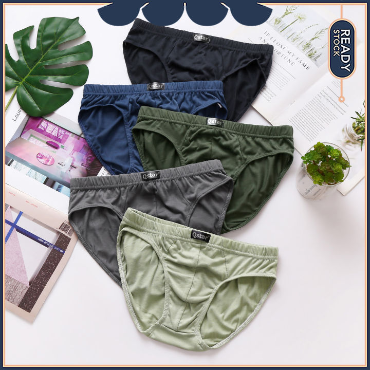 [Cloud Bazaar] 3 Pcs QStar Simple Plain Cotton Briefs Underwear / QStar ...