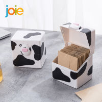 Joie Moo-Moo ชีส Slice Holder ถุงชากล่องเก็บตู้เย็นพลาสติกแบบพกพา Fresh-Keeping Organizer ชีสคอนเทนเนอร์