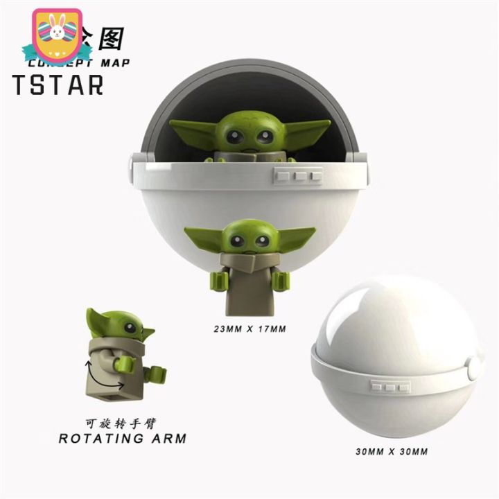 tstar-หุ่นมาสเตอร์โยดาแมนดาลอเรีย-บล็อกตัวต่อของเล่นสำหรับ-kt1039เด็กสตาร์วอร์ส-cod