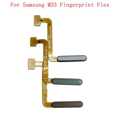 สายดิ้นปุ่มเซ็นเซอร์ลายนิ้วมือดั้งเดิมสําหรับ Samsung M33 M336 Touch Sensor Scanner อะไหล่ซ่อม