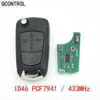 【⊕Good quality⊕】 xian9 Qcontrol 2ปุ่ม Kunci Remote Mobil 433Mhz ชุด Pcf7941 Opel/รุ่น Astra ของ Vauxhall H 2004 - 2009 Zafira B 2005-