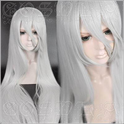 Game Nier Automata Yorha Type A No.2 A2 Cosplay Wigs Silver Grey Long Heat Resistant Synthetic Hair Wig + Wig Cap