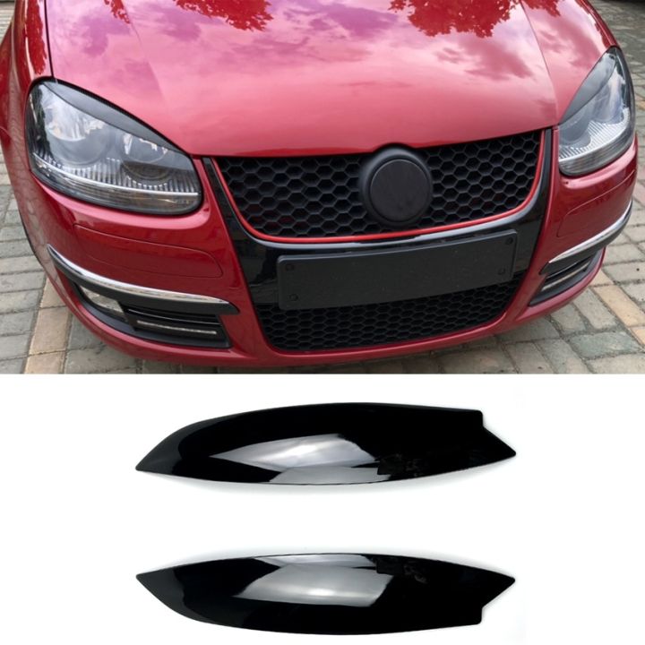 HYS Pair Headlights Eyebrow Eyelids Chrome Trim Cover For Volkswagen ...