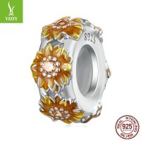 [COD] Ziyun new sunflower flower silicone positioning bracelet beads s92 silver diy