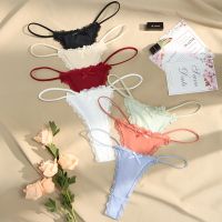 【cw】 Voplidia Thin Thongs Breathable Traceless Women  39;s Low Waist Cotton Crotch Bow Panties Seamless Briefs