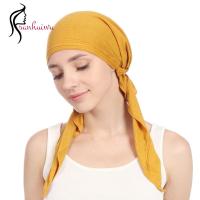 SANHUIWU สีทึบ ผ้าพันหัว Underscarf หมวกผ้าโพกหัว ผ้าพันคอมีฮู้ด แถบ คลุมเต็ม มุสลิม turbante ผ้าพันคอหัว ผ้าโพกหัวอิสลาม สตรี hijabs