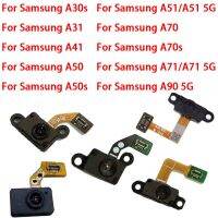 ปุ่มโฮมสัมผัสลายนิ้วมือสำหรับ Samsung A30S A31 A50 A51 A70 A70S A71 A90 5G สัมผัสใต้เซ็นเซอร์ตรวจสอบลายนิ้วมือสายยืดหยุ่น