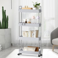 Adjustable 4 Layer Storage Trolley Shelf Household Kitchen Organizer Cart Rack with Wheels Bathroom Shampoo Towel Storage Rack