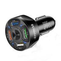 Original Multifunction Fast Charger 4 Ports 2.1A QC3.0 Car Charger Socket Lighter