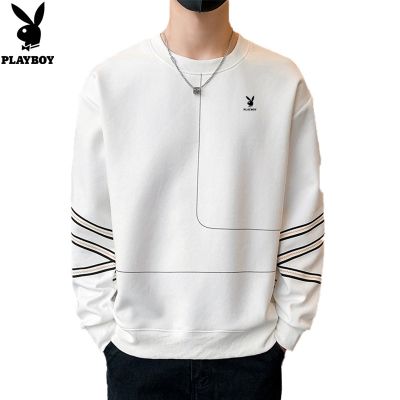 yii8yic Playboy เสื้อกันหนาว คอกลม แขนยาว สไตล์บอททอม แฟชั่นฤดูใบไม้ร่วง สําหรับผู้ชาย