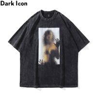 ☬♦ เสื้อยืดแขนสั้น ผ้าฝ้าย ทรงหลวม ลาย Dark สไตล์ฮิปฮอป ฮาราจูกุ สตรีท เหมาะกับฤดูร้อน สําหรับผู้ชาย 2022