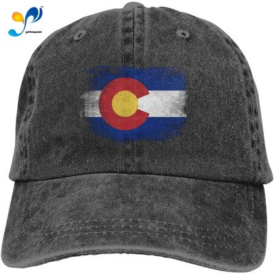 Retro Colorado State Flag Cap Adjustable Denim Hat Baseball Cap Dad Hat