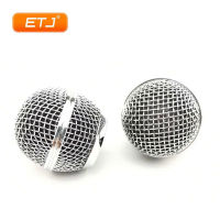 2pcs Beta58 SM 58 Microphone Grille Mesh Ball Head Polished Silver Microphone Accessories Replacement Accessory Electroplating