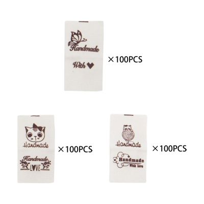 【LZ】℡  Desenhos animados Patterns Costura Etiquetas DIY bordado Handmade Tags para Tricô Roupas Blusas Crochê Patching 100Pcs