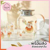 New!!【พร้อมส่ง】เหยือกน้ำมีหู พร้อมฝาปิด "Rabbit Peach" สแตนเลสเกรดพรีเมี่ยม 1,300ml งานน่ารักๆ ฟิวคาเฟ่ LassieDecor???