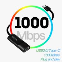 1000Mbps USB 3.0สาย USB Typec เพื่อ Rj45อะแดปเตอร์อีเทอร์เน็ต Lan การ์ดเน็ตเวิร์คสำหรับคอมพิวเตอร์ Macbook Windows 10แล็ปท็อปฟรี