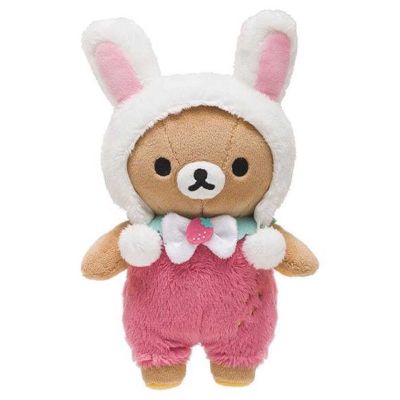 หมีโคริแลกคุมะ Rilakkuma น่ารักใหม่คอสตรอเบอรี่ตุ๊กตากระต่ายตุ๊กตาสัตว์ตุ๊กตาของเล่นเด็กของขวัญทารกเด็กผู้หญิง20ซม.