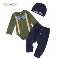 【OKLADY】Baby Boys Clothes Infant Boy Bow Tie Romper with Pants Outfit Set