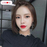 LANLOVE สั้นตรง Full วิกผมบ๊อบสไตล์35ซม.ผมปลอม Extensions เครื่องประดับชุดสำหรับสตรีทุกวันปาร์ตี้คอสเพลย์