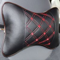 Car Neck Pillows Both Side Pu Leather 1pcs Pack Headrest For Head Pain Relief Filled Fiber Universal Car Pillow