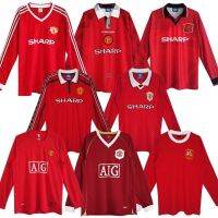 shot goods Manchester United Retro Jersey Long Sleeves 1963 1986 Mu Home red Beckham Ronaldo Football Shirt xzlai