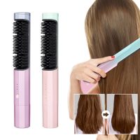 Wireless Electric Hair Brush Straightening Fast Heating Comb USB Charge Hair Curling Dryer Brush Hair Styling Tools