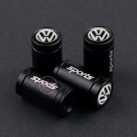 【XPS】4Pcs รถจัดแต่งทรงผมอลูมิเนียมโลหะยาง Stem Air Caps สำหรับ Volkswagen Vw Scirocco Touareg Tiguan Golf Jetta ป้ายสัญลักษณ์