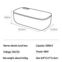 กล่องทำความร้อน1L หม้อหุงข้าวกล่องอาหารกลางวันไฟฟ้า110V/220V การเพิ่มอุณหภูมิคงที่หม้อเก็บความร้อนอาหาร316บ้านสเตนเลสรถ