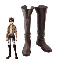 ☎✶☫ รองเท้าบูทยาวถึงเข่า คอสเพลย์ on Shingeki No Kyojin Eren Jaeger Ackerman