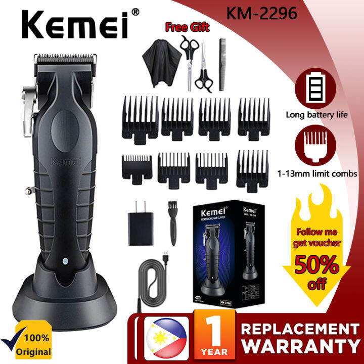 KEMEI KM-2296 Professional Cordless Hair Clippers for Men, Rechargeable ...