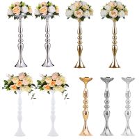 【hot】❉✕✠  Metal Vase Candle Holder Flowers Centerpieces for Table T Candlestick Wedding