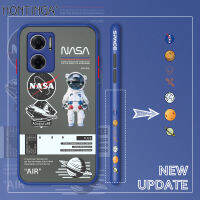 Hontinga ปลอกเคสสำหรับ Xiaomi Redmi 10 5G Redmi 10 Prime + 5G เคส NASA America Space Astronaut Side Edge Pattern Design เคสใสแบบใสคลุมทั้งหมดเลนส์ตัวป้องกันกล้องปลอกเคสแข็งสำหรับเด็กผู้ชายสำหรับเด็กผู้หญิง