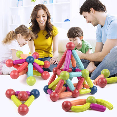 1216 pcs Montessori Magnetic Ball And Rods Set Building Sticks Blocks Toys Educational Stacking STEM Toys For Kids Age 3+
