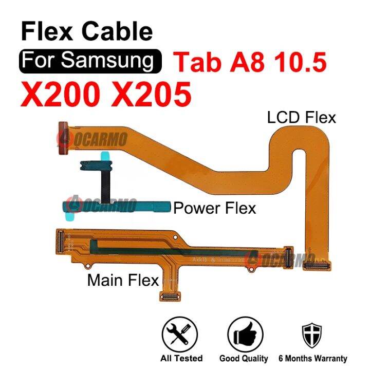 จอ-lcd-sm-x205ซัมซุงกาแล็กซีแท็บ-a8-10-5-x200-ใหม่เชื่อมต่อเมนบอร์ดหลักปริมาณพลังงานปุ่มปรับสายส่วนซ่อม