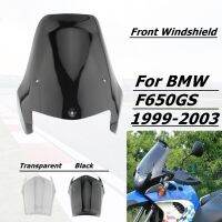 ▪F650GS 99-03กระจกบังลมกระจกรถจักรยานยนต์ที่บังลมแผ่นเบี่ยงสำหรับ BMW F650 F 650 GS 1999 -2003สีดำใส