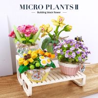 Mini Bonsai Building Blocks Flower DIY Green Plant Bouquet Potted Model Flower Block Home Decoration Girl Gift Children 39;s Toys