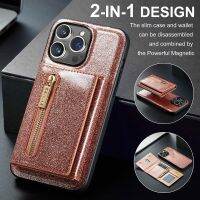 For iPhone 14 13 12 11 Pro Max Case Removable Magnetic Leather Case iPhone 11 12 13 14 Pro 14Plus Case Card Holder Pocket Wallet