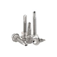 Hex Washer Head Self Drilling Screws M4.2 M4.8 M5.2 M6.3 410 Stainless Steel Hexagon Head With Pad Collar Sheet Metal Screws