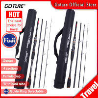 Goture Xceed Fuji Guide สามารถเลือกได้การหล่อแบบหมุนเบ็ดตกปลา4ส่วนแบบพกพาคันเบ็ดตกปลาคาร์บอนไฟเบอร์พร้อมเคสแข็ง