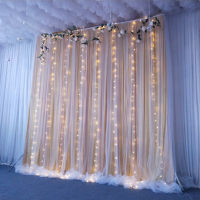 WED DECOR Curtains For Living Room Hall Curtains Tulle For The Wall BLIND White Double Layer Romantic Room Divider Valance Roman