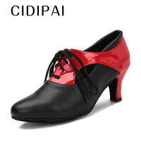 CIDIPAI Latin Dance รองเท้าผู้หญิงโมเดิร์น Tango Waltz รองเท้า Soft Soles รองเท้าบอลรูม5ซม. ส้นสีแดงรองเท้าผ้าใบ