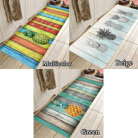 Colorful Wood Panel and Pineapple Sayings Printed Runner Rug Runner Carpet for Kitchen Living Room Bedroom Bathroom Non-slip Absorbent Home Decor