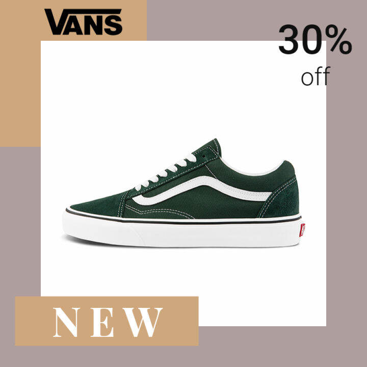 100% authentic VANS👟Old Skool olive green low-key vintage men's shoes ...