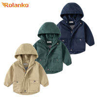 Rolanko แจ็กเก็ตกันลมสำหรับเด็กผู้ชาย,เครื่องแต่งกายลำลอง3-9ปีเสื้อเสื้อโค้ตมีฮูดกันลมเสื้อเด็กหัดเดินกันน้ำเสื้อคลุมฝุ่น